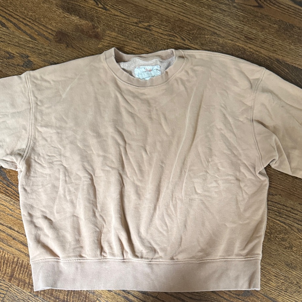 American Eagle Outfitters Beige Crewneck Sweatshirt